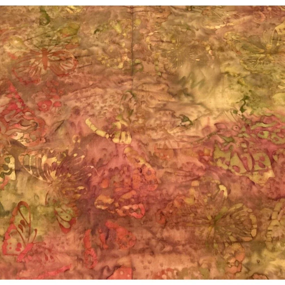 Batik Sunset Colors Fabric Lot Quilting Crafts Sewing Art Project Cotton 4 Pc